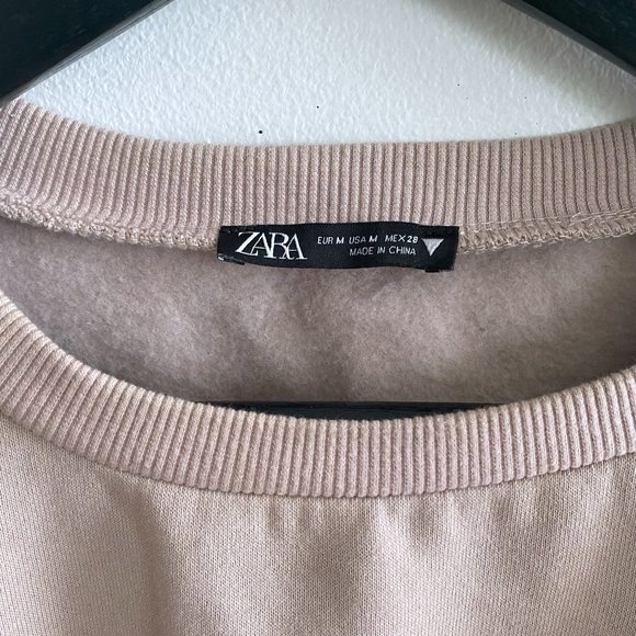 ZARA - Pale pink cropped sweatshirt - Picture 4 of 10